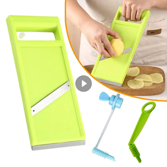 Multifunctionele Vegetable Cutter With Steel Blade Mandoline Slicer Potato Peeler Carrot Cheese Grater Kitchen Accessories Tools